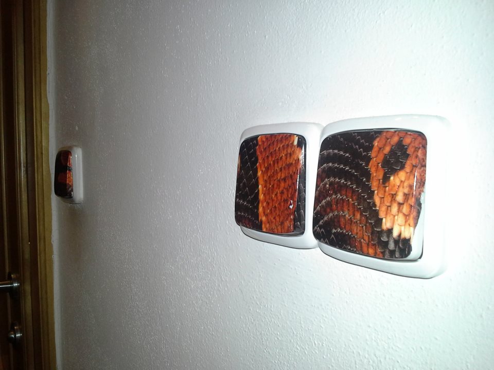vypínače na světla - folie vzor had